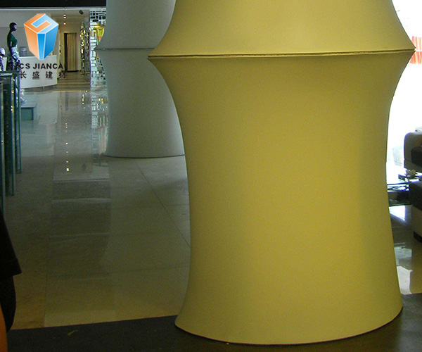 黃色包柱鋁單板裝飾效果 黃色包柱鋁單板裝飾效果