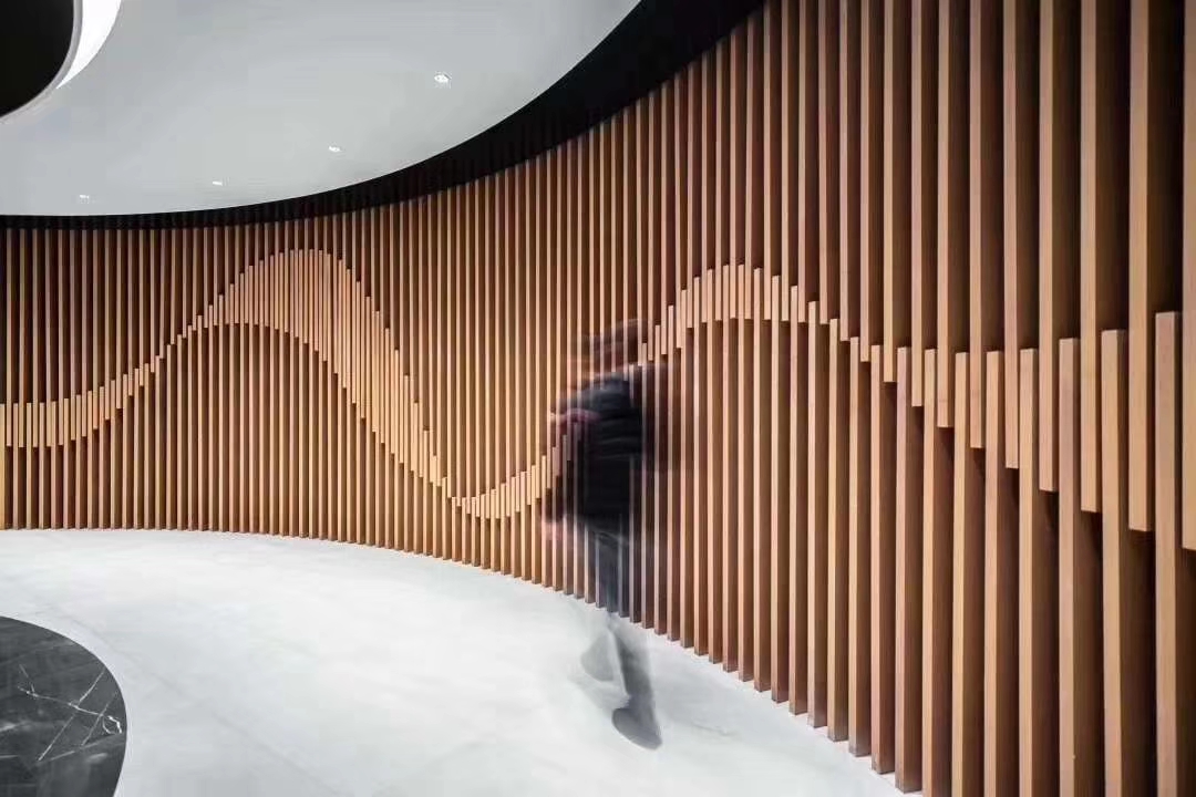 木紋鋁方管幕墻效果圖 木紋鋁方管幕墻效果圖